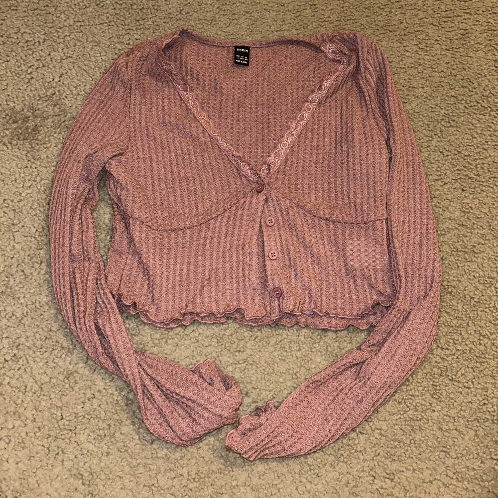 SHEIN brand women’s crop top. Long sleeve.  Sz L